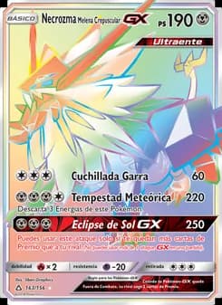 Necrozma Melena Crepuscular GX card in Spanish