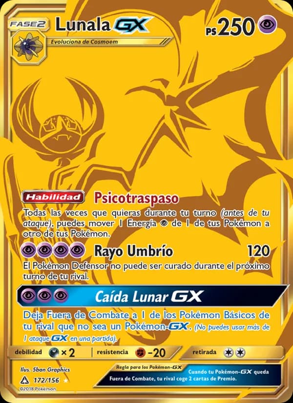 Lunala GX card in Spanish