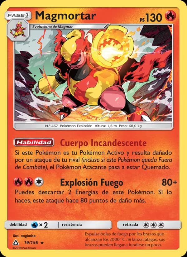 Magmortar card in Spanish