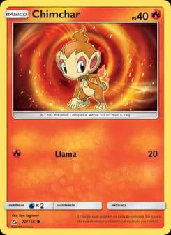 Chimchar card in Spanish