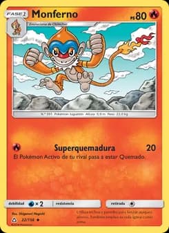 Monferno card in Spanish