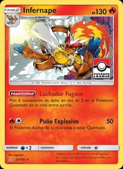 Infernape card in Spanish