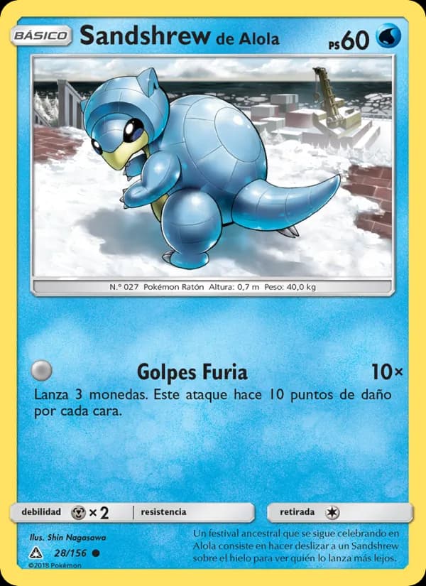 Sandshrew de Alola card in Spanish