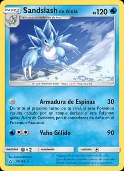 Sandslash de Alola card in Spanish
