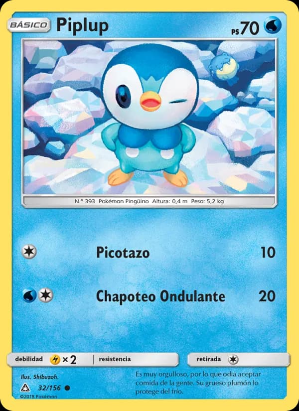 Piplup card in Spanish