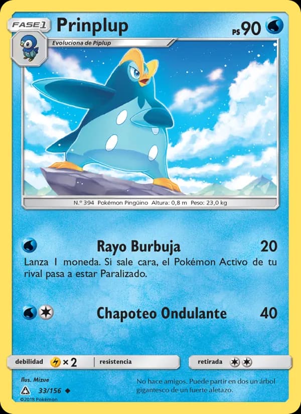 Prinplup card in Spanish