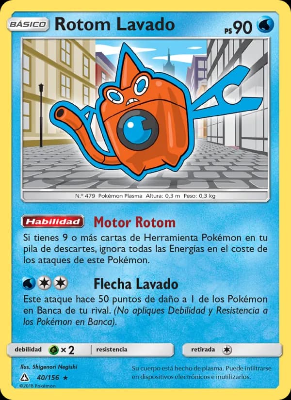 Rotom Lavado card in Spanish