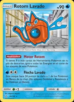Rotom Lavado card in Spanish