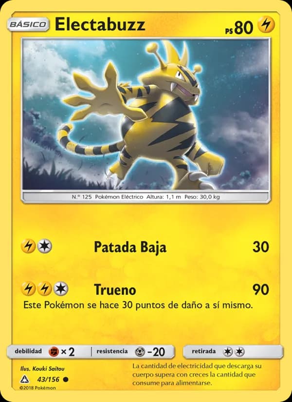 Electabuzz card in Spanish