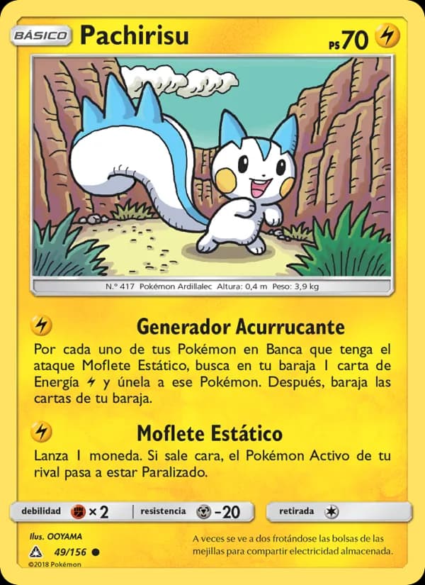Pachirisu card in Spanish
