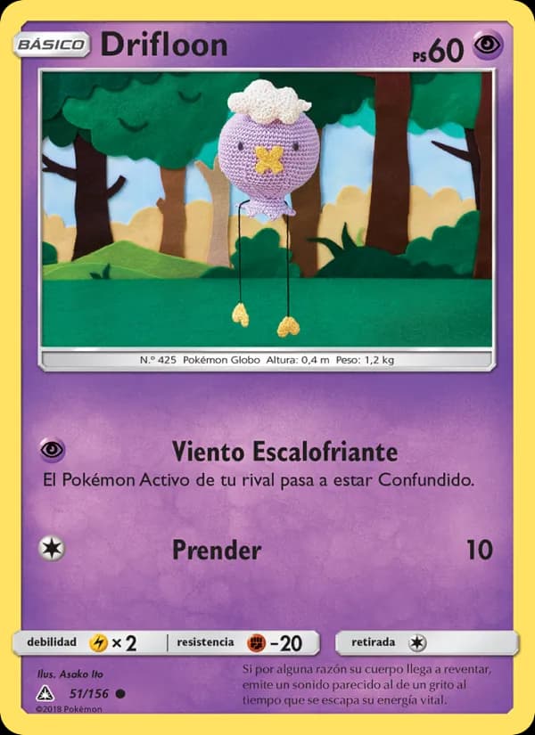 Drifloon card in Spanish
