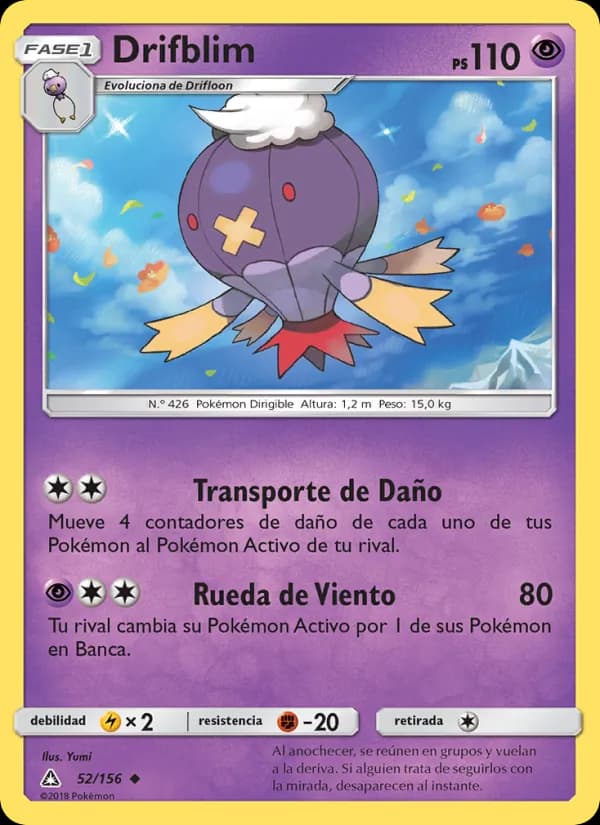 Drifblim card in Spanish