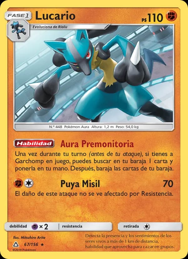 Lucario card in Spanish