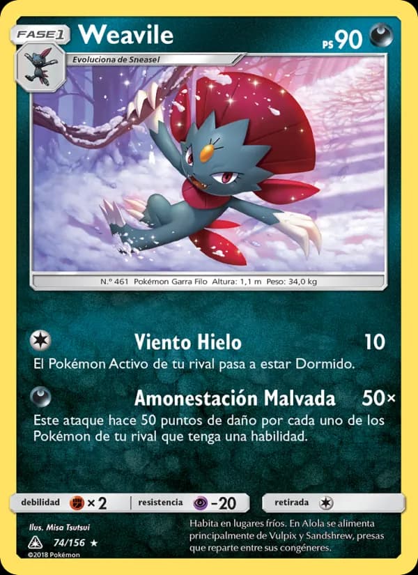 Weavile card in Spanish