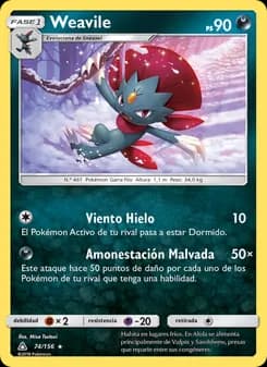 Weavile card in Spanish