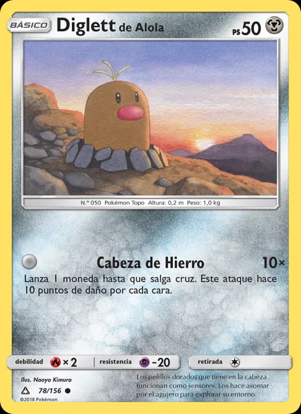 Diglett de Alola card in Spanish