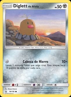 Diglett de Alola card in Spanish