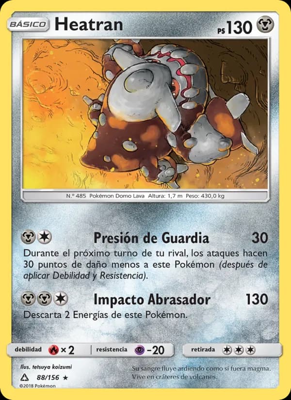 Heatran card in Spanish