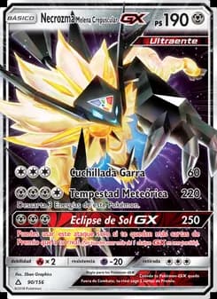 Necrozma Melena Crepuscular GX card in Spanish