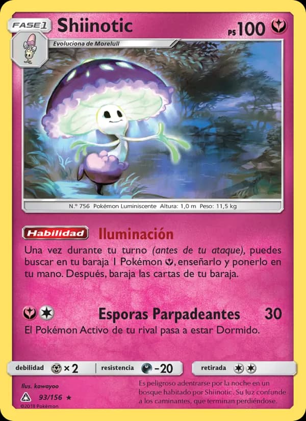 Shiinotic card in Spanish