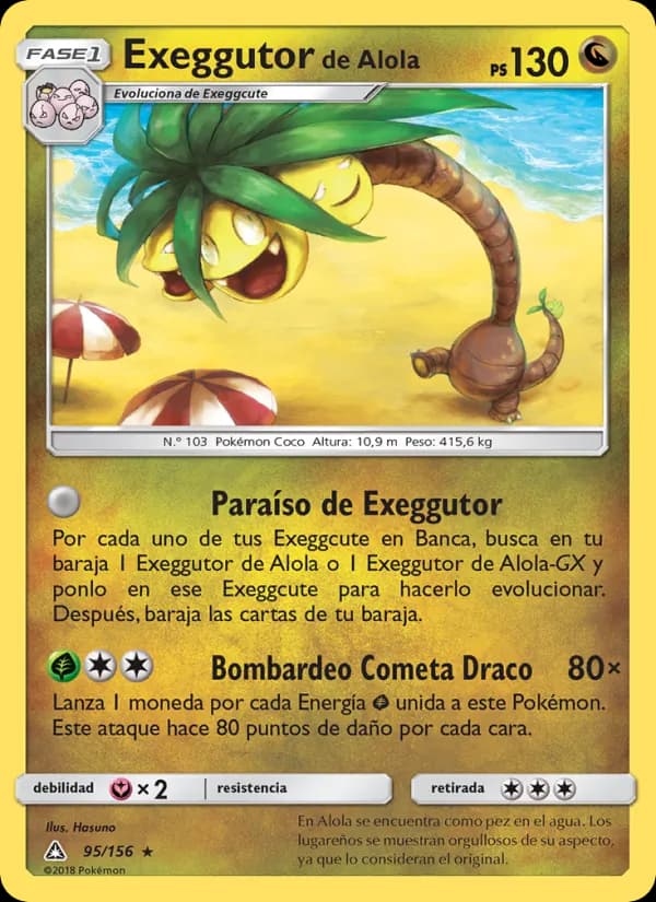 Exeggutor de Alola card in Spanish