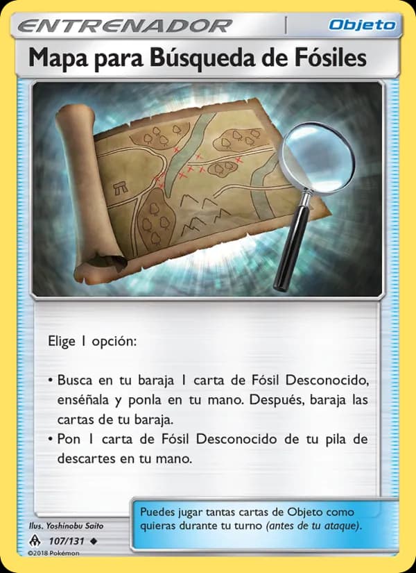 Mapa para Búsqueda de Fósiles card in Spanish