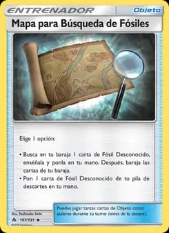 Mapa para Búsqueda de Fósiles card in Spanish