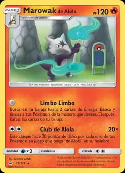 Marowak de Alola card in Spanish
