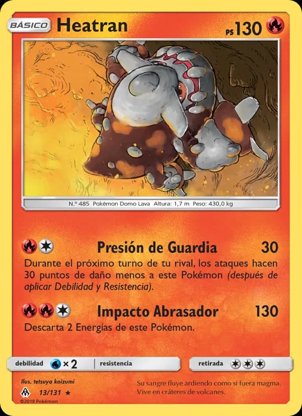 Heatran card in Spanish