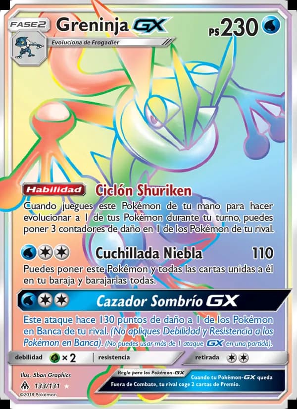 Greninja GX card in Spanish
