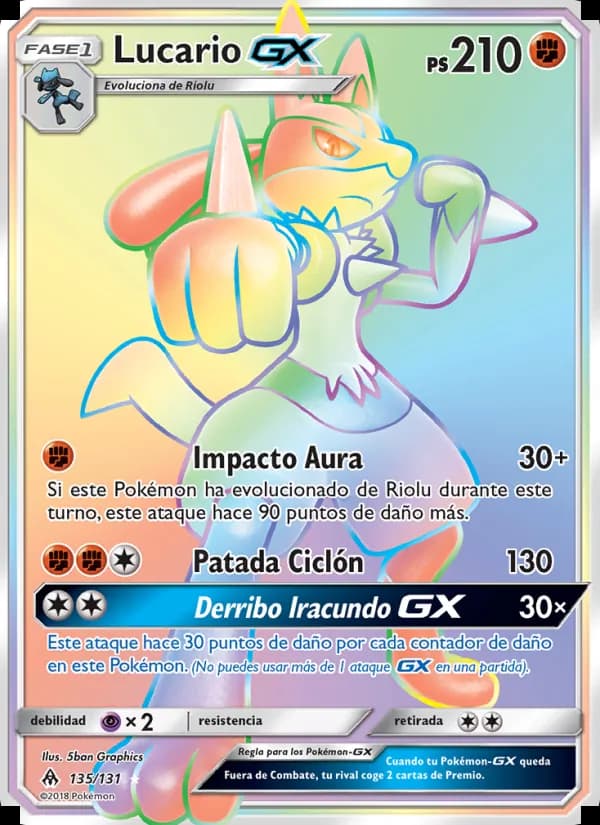 Lucario GX card in Spanish