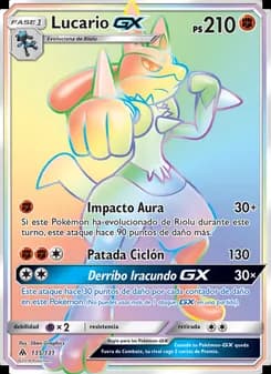 Lucario GX card in Spanish