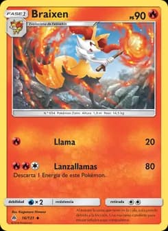 Braixen card in Spanish