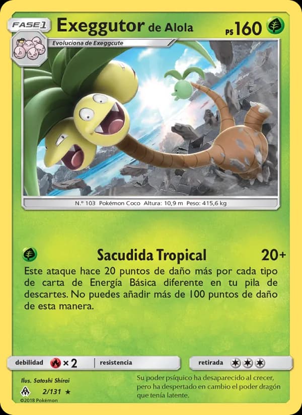 Exeggutor de Alola card in Spanish