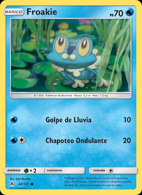 Froakie card in Spanish