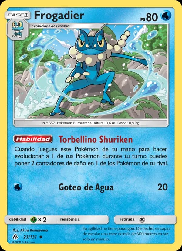 Frogadier card in Spanish