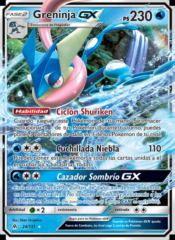 Greninja GX card in Spanish