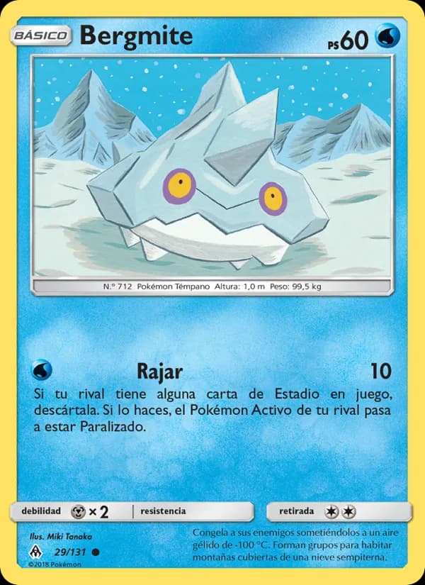 Bergmite card in Spanish
