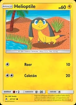 Helioptile card in Spanish