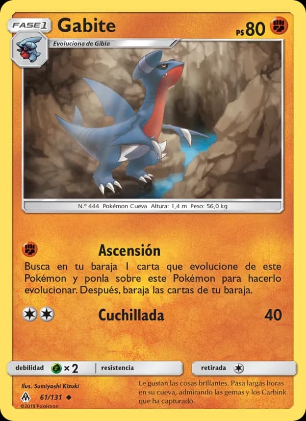Gabite card in Spanish
