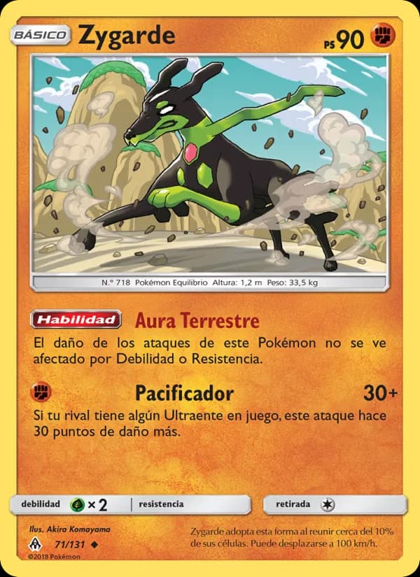 Zygarde card in Spanish