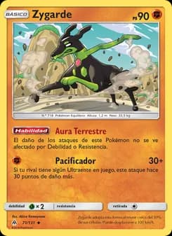Zygarde card in Spanish