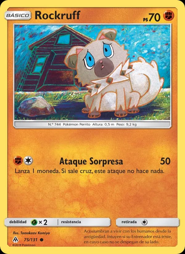 Rockruff card in Spanish