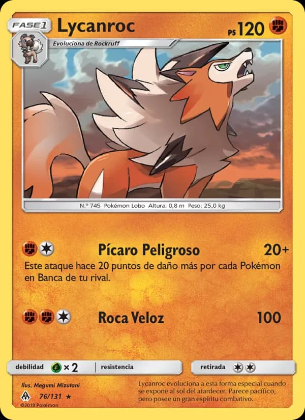 Lycanroc card in Spanish