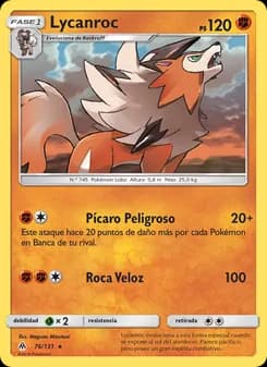 Lycanroc card in Spanish