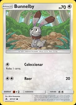 Bunnelby card in Spanish