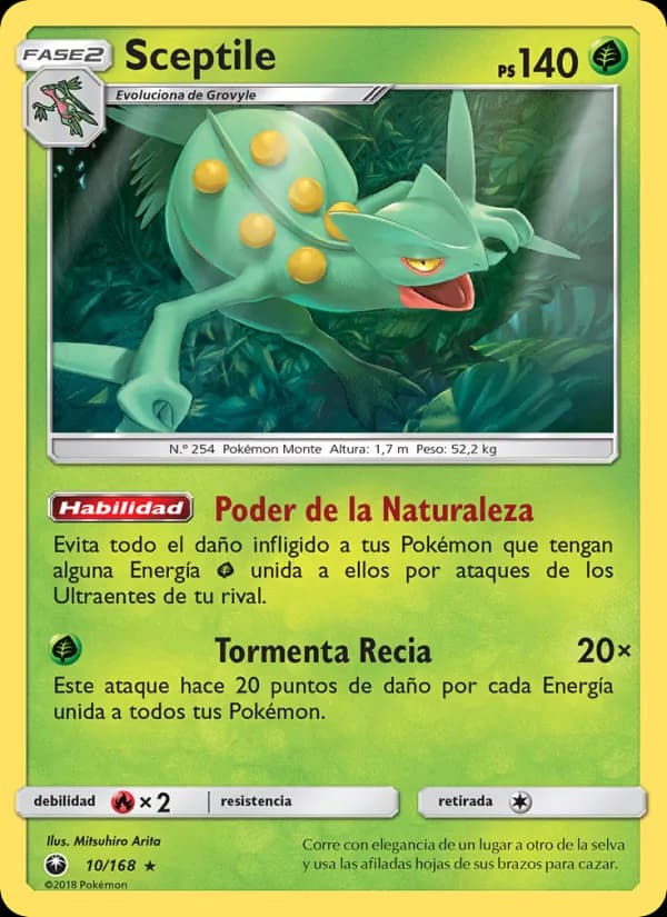 Sceptile card in Spanish