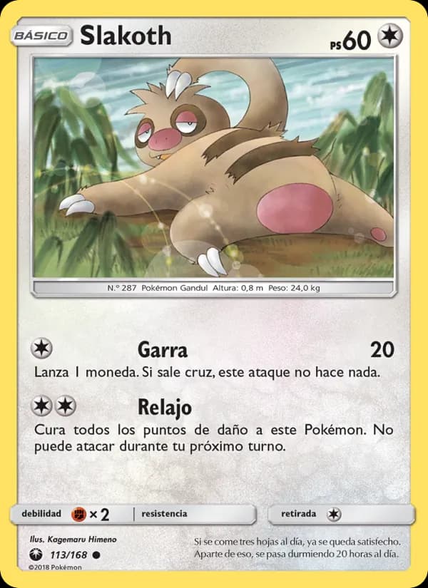 Slakoth card in Spanish