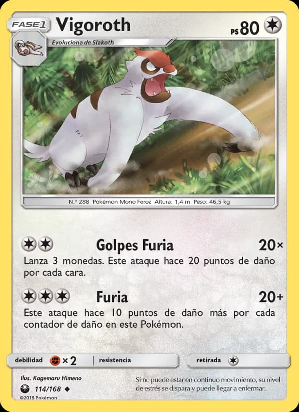 Vigoroth card in Spanish