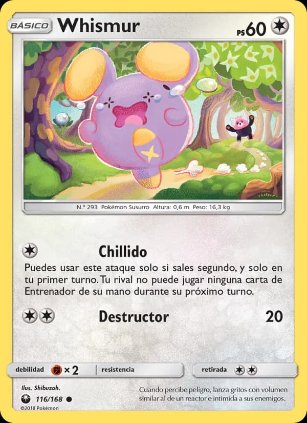 Whismur card in Spanish